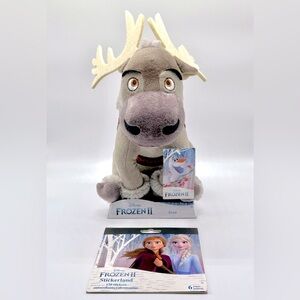 NIB Disney Frozen 2 Sven Plush + NEW Disney Frozen 2 Stickerland Sticker Book
